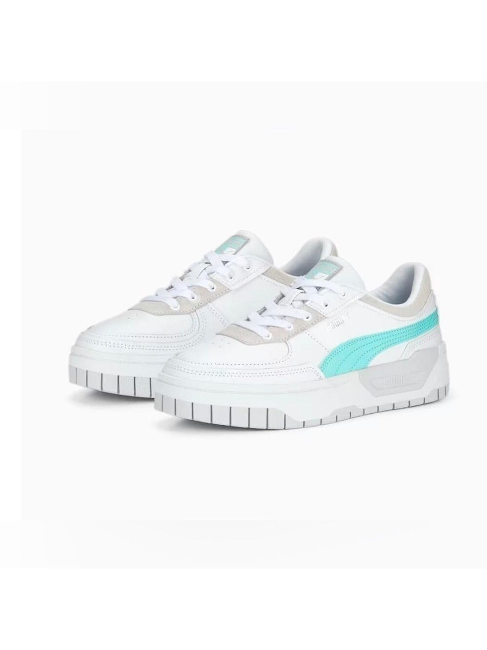 Puma Cali Dream Platform White Grey Mint Leather Sneakers - NWT
